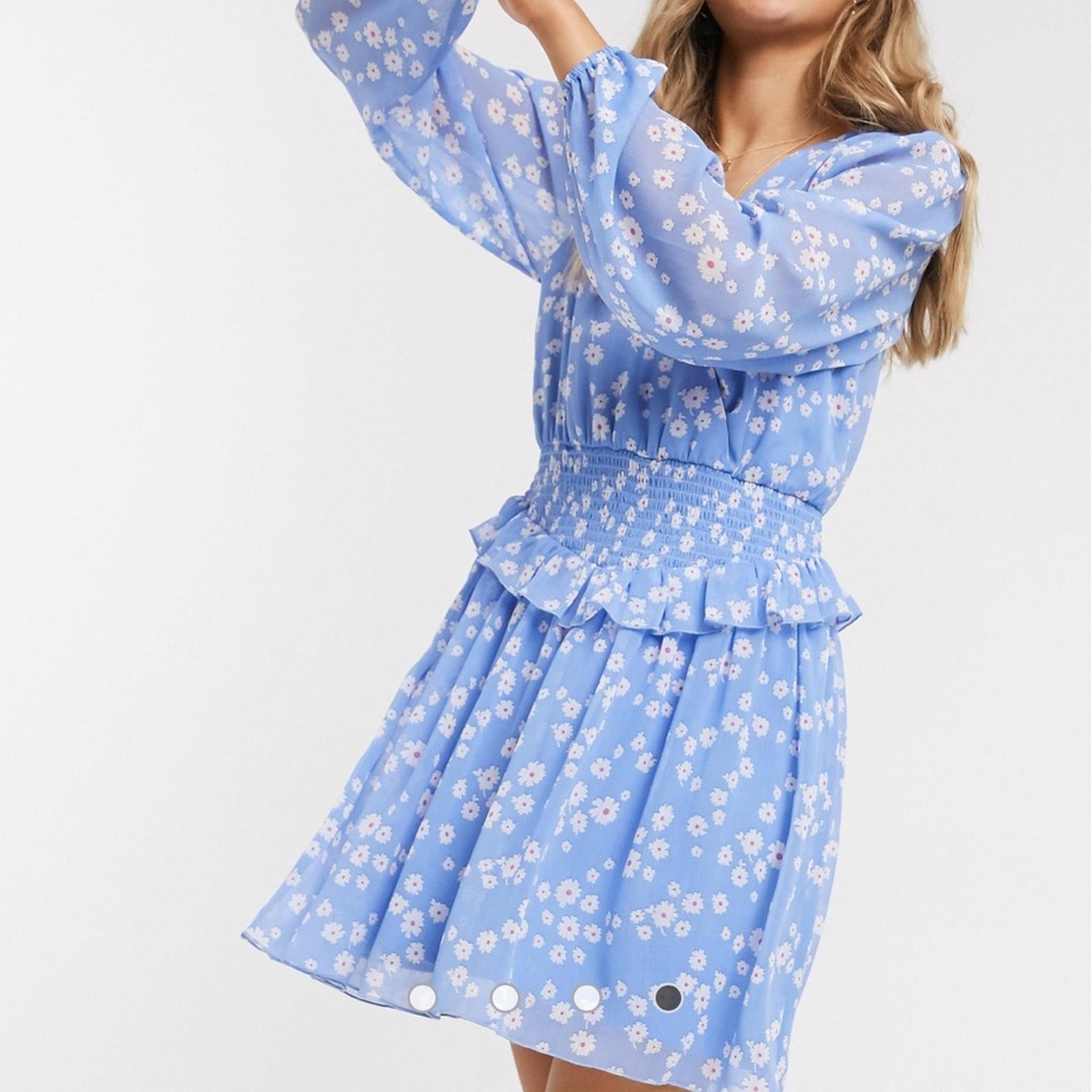 ASOS floral smocked mini dress